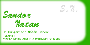 sandor natan business card