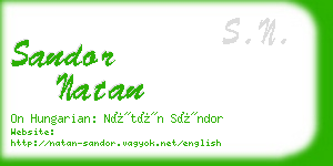 sandor natan business card